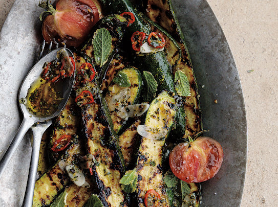 Nateur Cooking with Valerie Rice: Grilled Zucchini with Chile Mint Vinaigrette