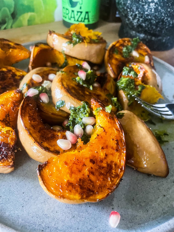Nateur Cooking with Aliza J. Sokolow: Roasted Pumpkin With Gremolata And Pomegranates